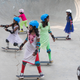 Girls riding in the bowl.